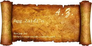 Agg Zalán névjegykártya